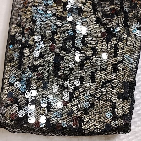 T Tahari Black Organza Sequined Special Occasion Dress Size 10 - Picture 7 of 10